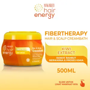 Makarizo Hair Energy Fibertherapy Hair & Scalp Creambath Kiwi 500 mL / Haircare / Vitamin / Perawatan