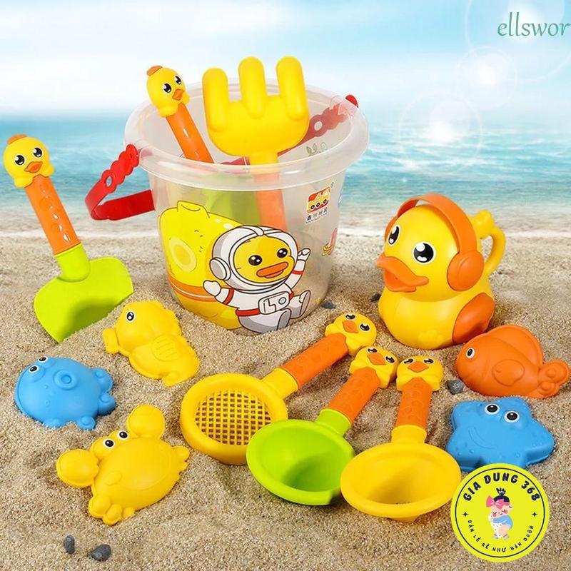 Đồ chơi xúc cát nhiều chi tiết kèm xô đồ chơi đi biển cho bé trai bé gái Toy an toàn với lưỡi dao không sắc bén và góc cạnh nguy hiểm