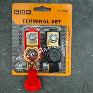 Kepala aki Klem accu mobil Terminal set kuningan besar N70 + Penutup