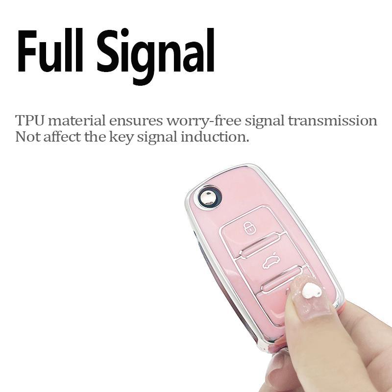 Car Key Case with Bear Charm, Cute Car Key Protective Cover, Soft TPU Anti-lost Car Key Protector, Universal Car Key Fob Cover for Volkswagen Sprint 8