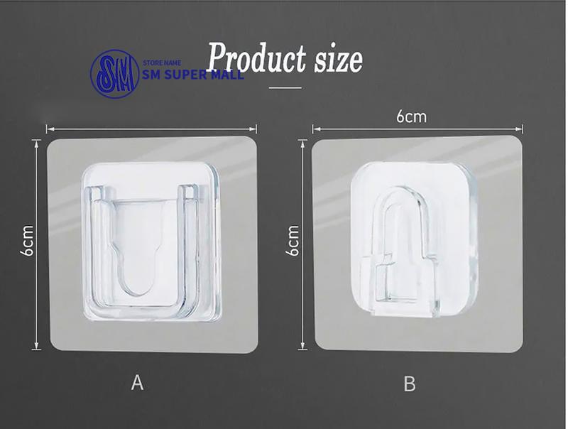 Product Introduction of 【SM Mall】Versatile Wall-Mounted Solution - 1 Pair Creative Mother-Child Hooks - Transparent, Waterproof, for All Surfaces (In-Demand Household Hook) 9