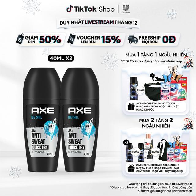  Combo 2 Lăn khử mùi Axe hương nước hoa Ice Chill 40ml nam tính hỗ trợ ngăn mùi  1  