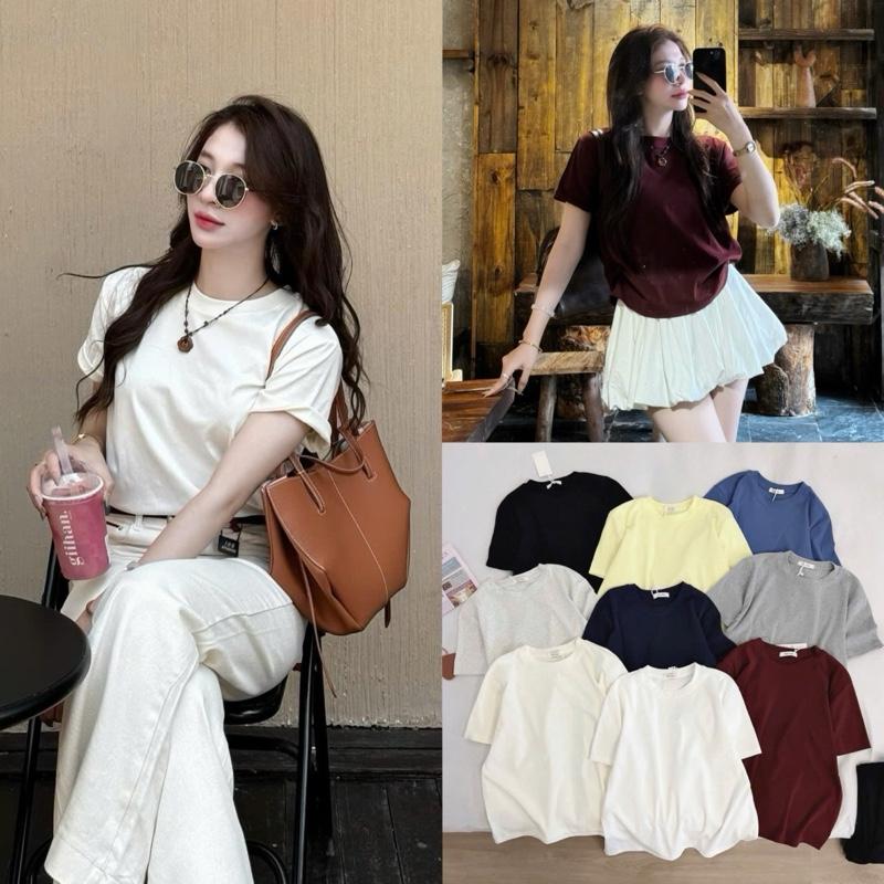 ẢNH OLDSCHOOL Áo thun nữ trơn basic form vừa chất lông mịn mềm DOUDOU