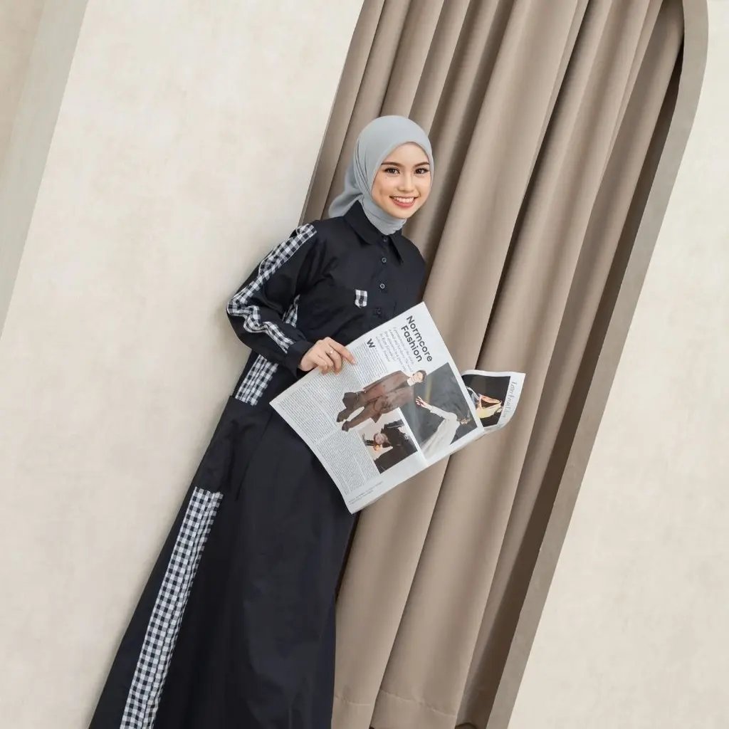 Lunan Go -  Gamis Wanita Dewasa Terbaru LG 896 Kekinian Katun Premium Busana Muslimah Casual Daily