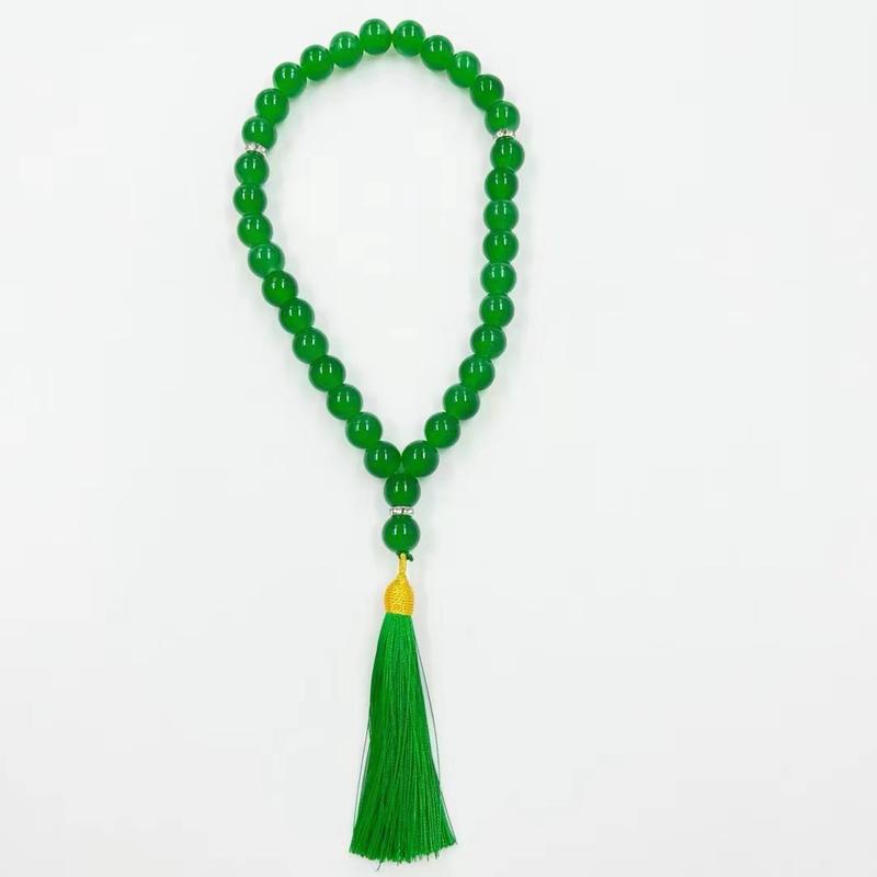 Product Introduction of 2025 New Fashionable Versatile Style33 Pieces 12mm Crystal Large Beads Golden Tassel Muslim Prayer Beads Tasbih 4