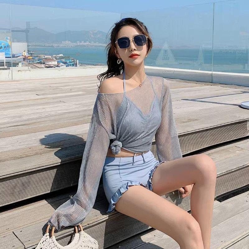 Product Introduction of Bộ đồ bơi hai món cho nữ Bộ ba món thời trang đi nghỉ mới mùa hè Bộ đồ bơi mùa xuân nước nóng gợi cảm dài tay ôm sát tôn dáng bảo thủ 13