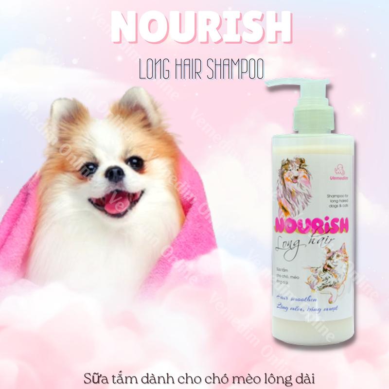 Vemedim Shampoo Nourish long hair - Sữa tắm cho chó, mèo lông dài, protein nuôi dưỡng bộ lông từ sâu bên trong, Chai 300ml 2