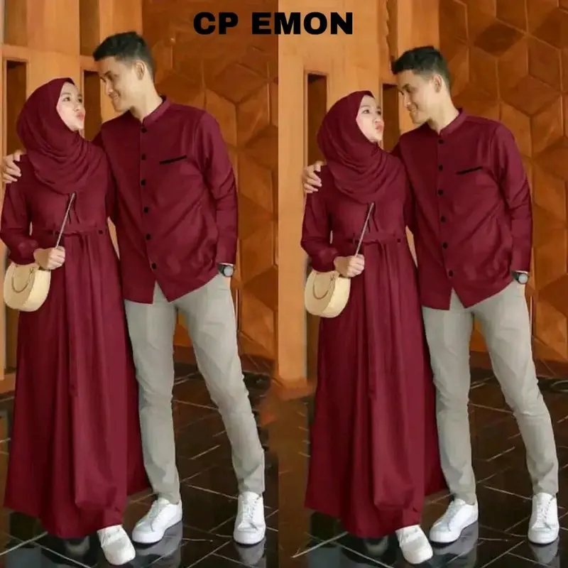 Baju Pasangan Emon Couple Muslim Gamis Koko Sansans Lebaran 3