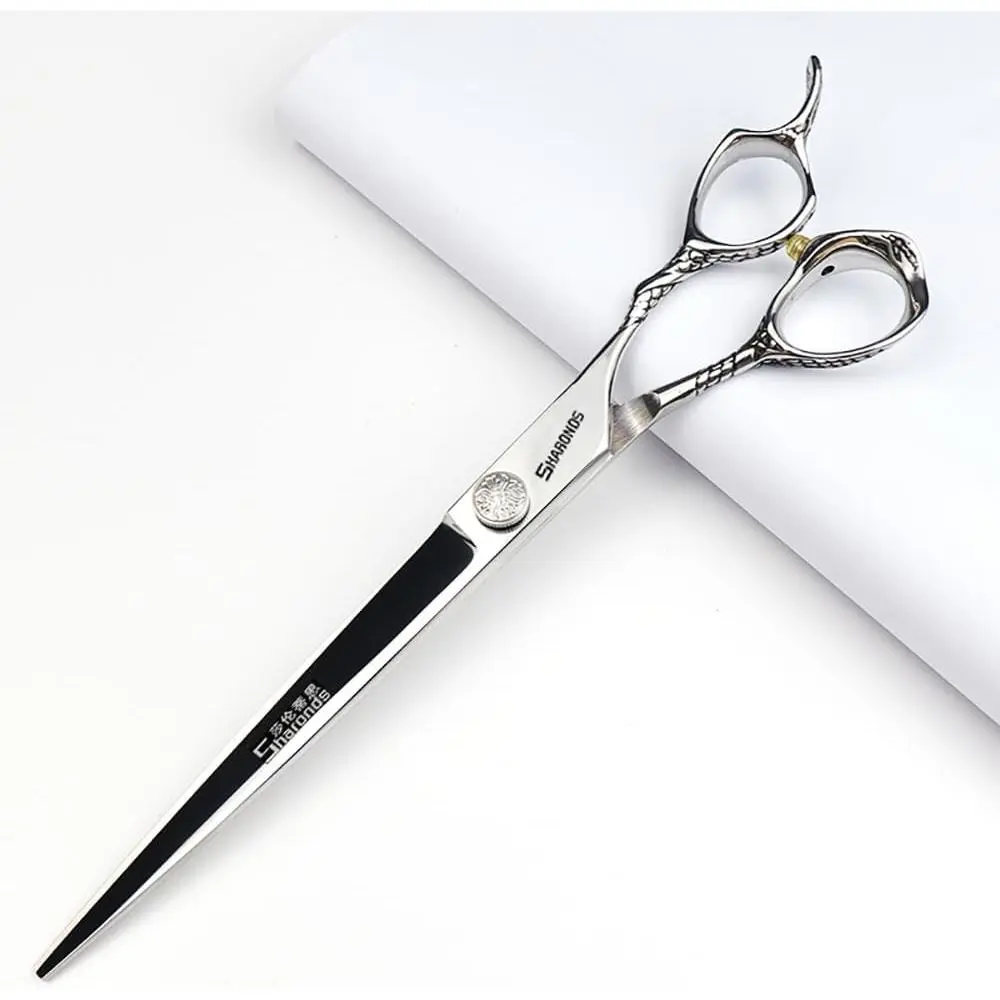 6/7/8 Inch Professional Hairdressing Scissors Barber Rose Pattern Hair Stylist Shears Styling Tool Japanese Stainless Steel Clippers (8-in cutting scissors) Haircare Heatless