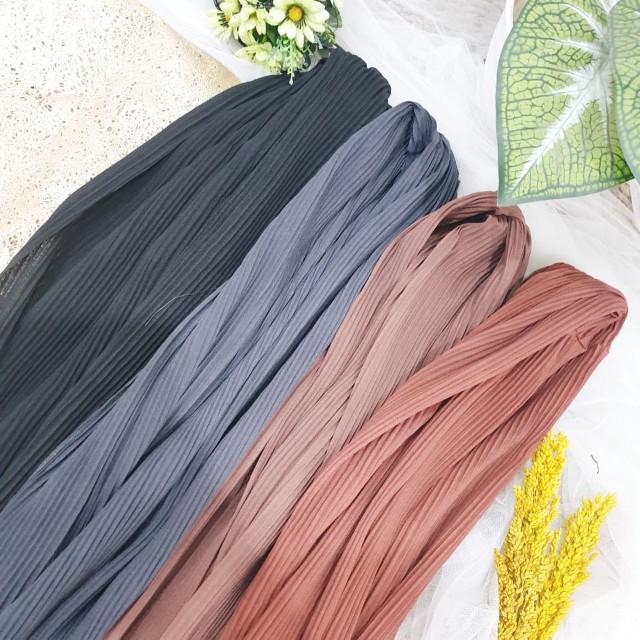 Product Introduction of Pashmina Full Plisket Lidi Ceruty Babydoll / Pleats Garis Muslim Ceruti Syal 2