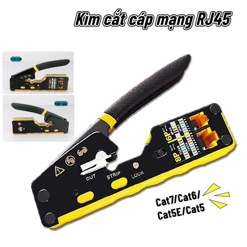 Kìm bấm mạng Công cụ nối dây toàn diện mô-đun Ethernet thích hợp cho CAT5,6,7,8P8C RJ45