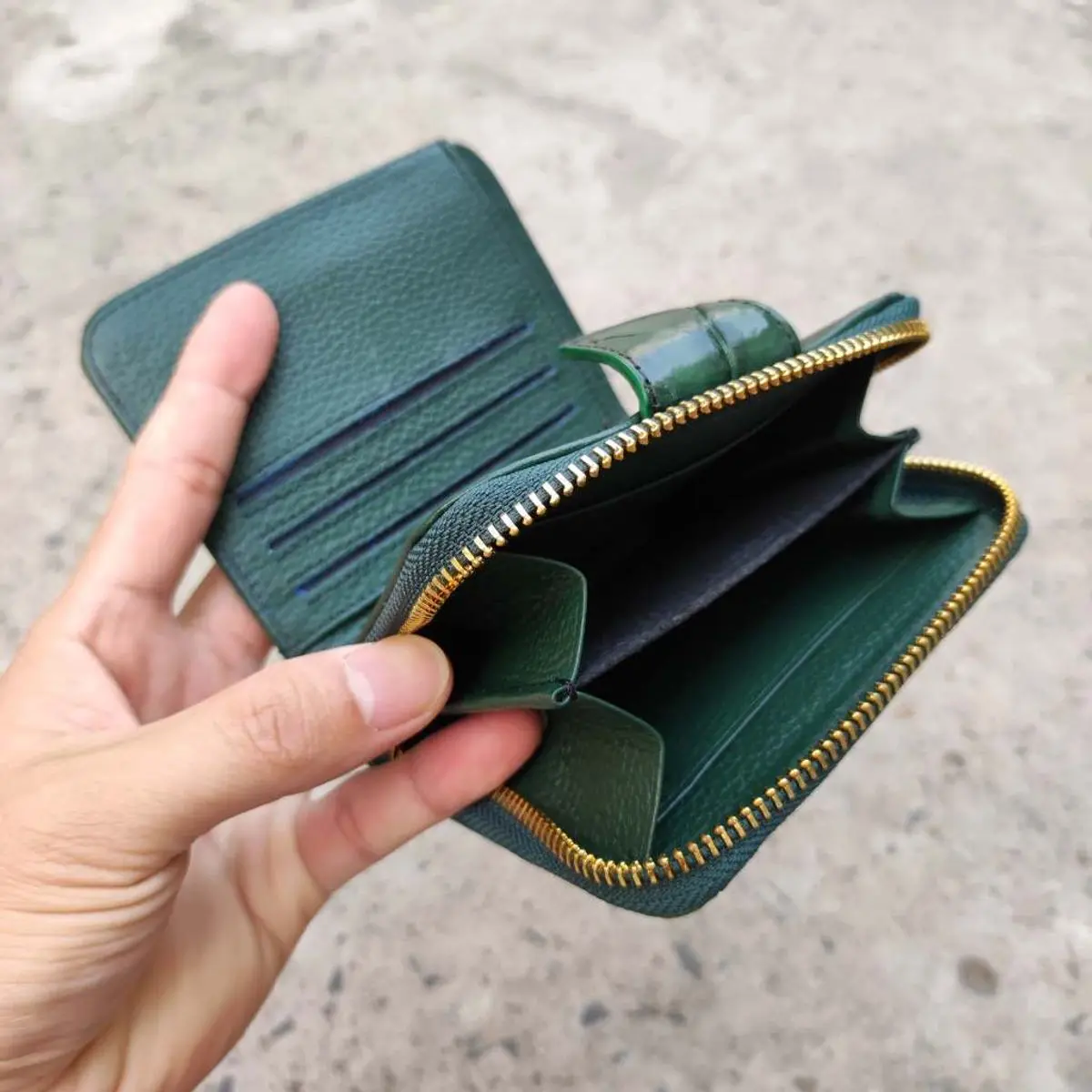 Ví nữ DA BỤNG CÁ SẤU XANH RÊU SIÊU LỚN. Ví nhỏ gọn nhưng đựnġ siêu nhiều đồ!