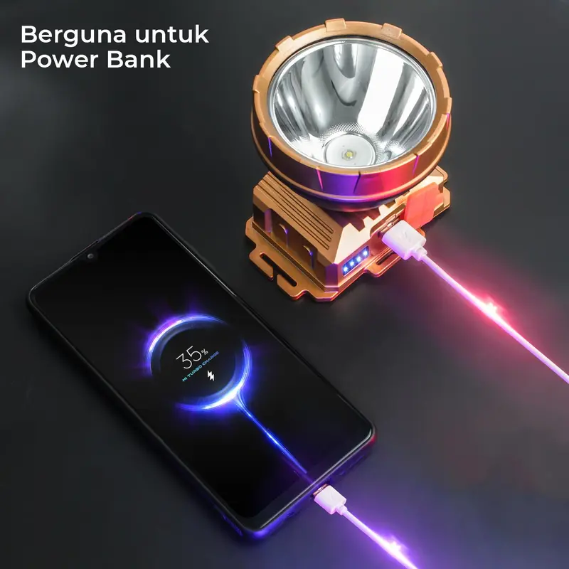 Headlamp Senter Kepala LED Multifungsi Tahan Lama Waterproof 1