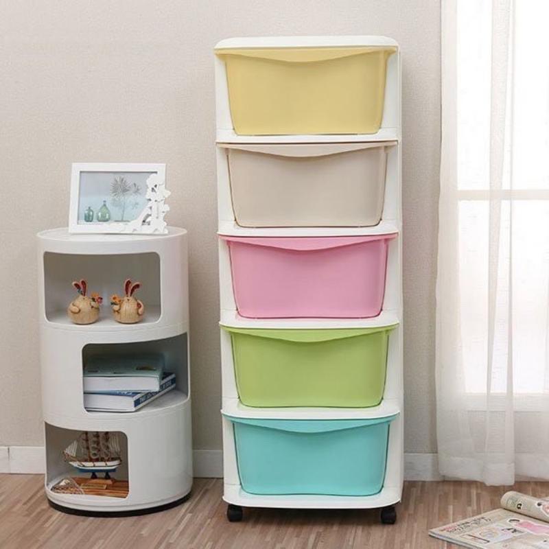 Tủ nhựa đa sắc ngăn kéo 5 tầng có bánh xe , đựng đồ chơi, quần áo. Kitchen