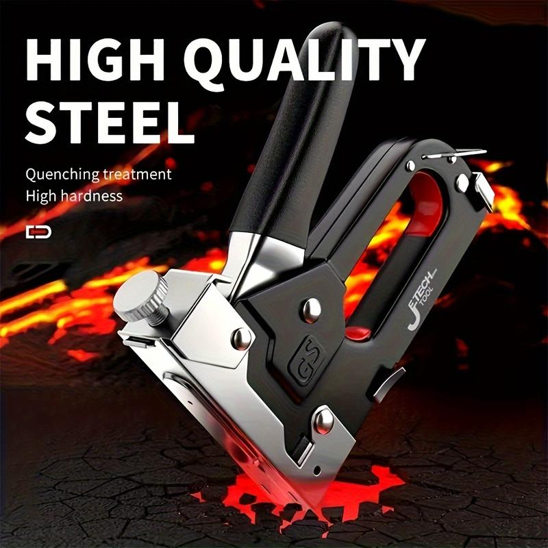 Product Introduction of 4-in-1 Heavy Duty Stapler, Stapler For T/U/I/Pin Nails, Adjustable Strength, Multipurpose Tool For DIY Home Decor, Furniture, Woodworking, Metal, 543g Weight 2