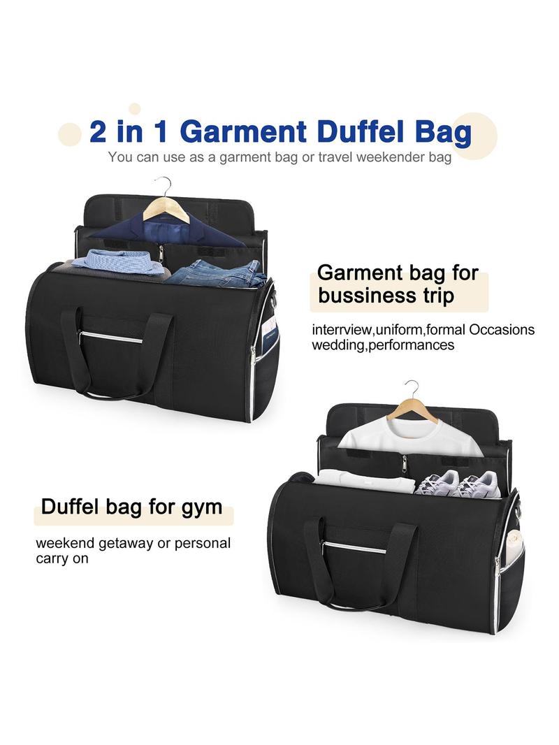 Product Introduction of 45l High Capacity Solid Color Polyester Fabric Travel Duffel Bag, Foldable Organizer, Garment Bag, Shoulder Bag, Suitable for Business Travel, Tourism, Vacation, Outings, Fitness, Hospitalization, Back To School, Durable 6