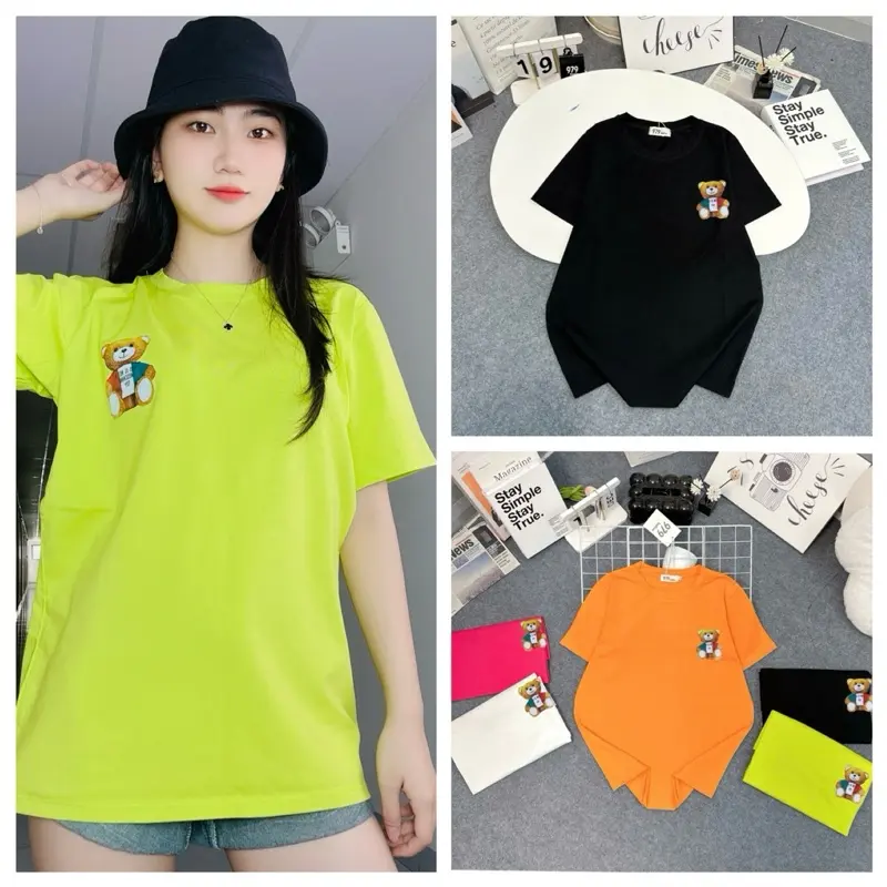 Mã B04- ÁO THUN THÁI FORM RỘNG FREE SIZE (50-70kg ) Top Nữ Women Cotton Cổ Tròn