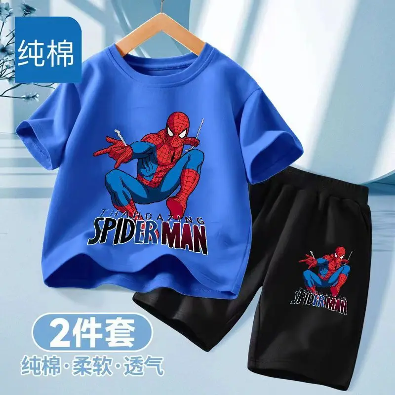Quần Áo Người Nhện, Bộ Đồ ngắn Tay Cotton Cho Bé Trai, Quần Đùi Đẹp Trai Hoạt Hình, Bộ Hai Mảnh, Thích Hợp Cho Mùa Hè, Hàng Mới Về Năm 2024, Quần Áo Mùa Hè Cho Trẻ Em