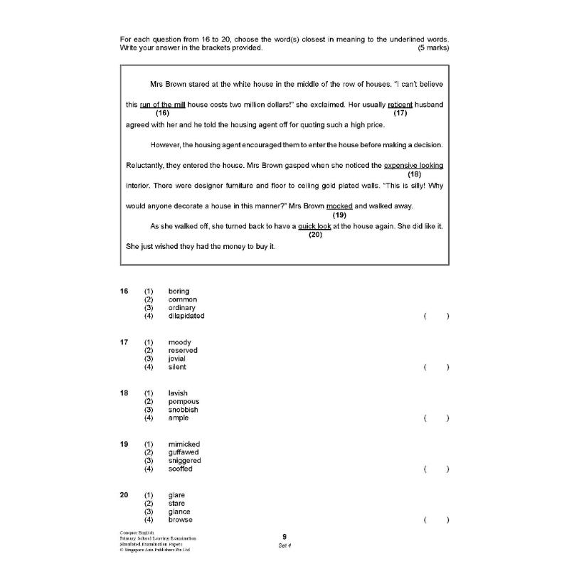 High Quality Conquer English PSLE Simulated Examination Papers | Revision | Primary English School Assessment Books  SAP 7