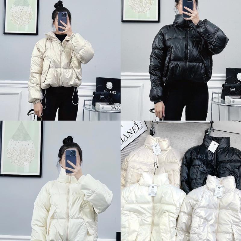 Áo Phao Béo Siêu Nhẹ Bóng Rút Chun Gấu Form Dáng Lửng Nữ Kem - Women Jacket Top Đen