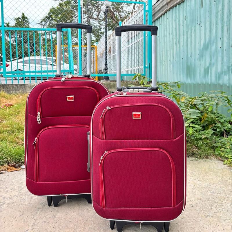 Vali du lịch vải,chất dày, lớp lót chống thấm, có ngăn mở rộng 4 size 18/20/22/24/26, Trọng lượng nhẹ Không thể vỡ hành lý xoay 360  đen xám