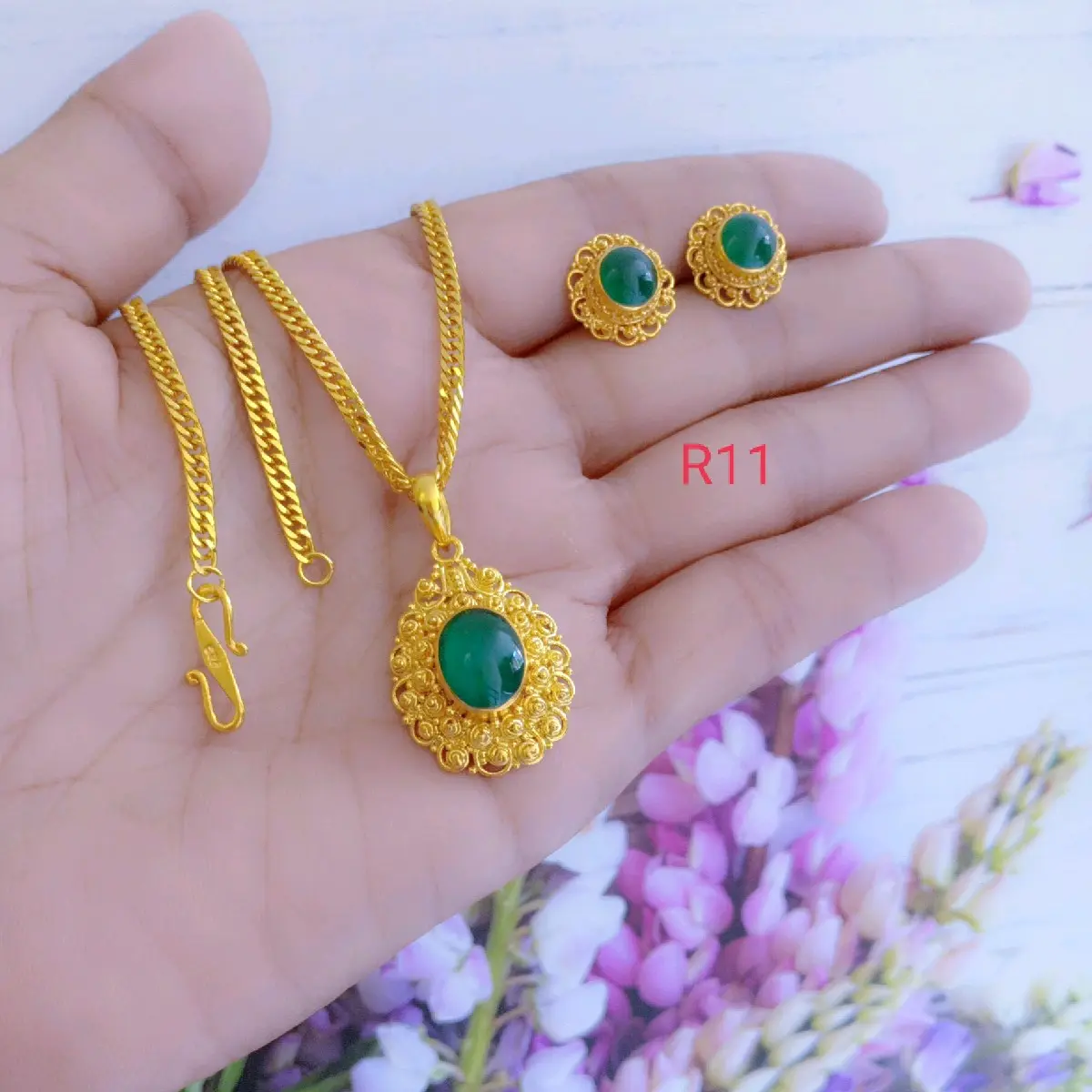 Set kalung anting lapis emas bja1