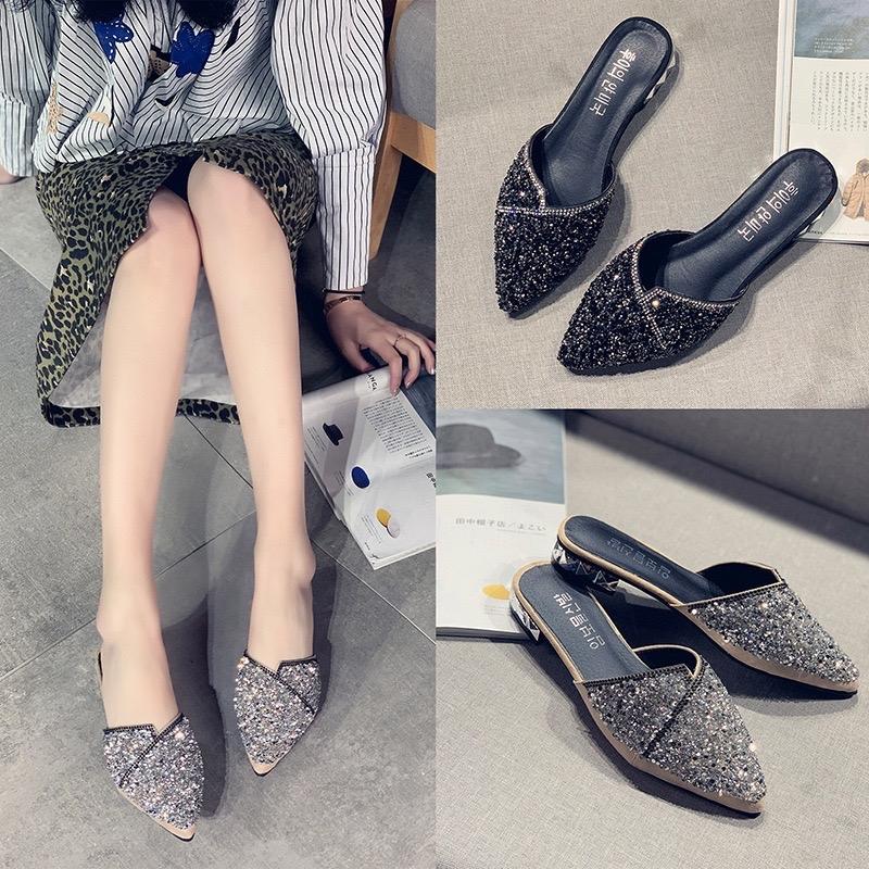 ( Lỗi nhỏ ) _ Sục nữ đính đá mũi nhọn đế 2,5cm siêu xinh 1