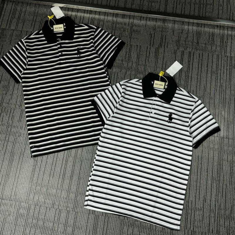 Áo polo nam kẻ sọc thêu họa tiết ngựa mã 05