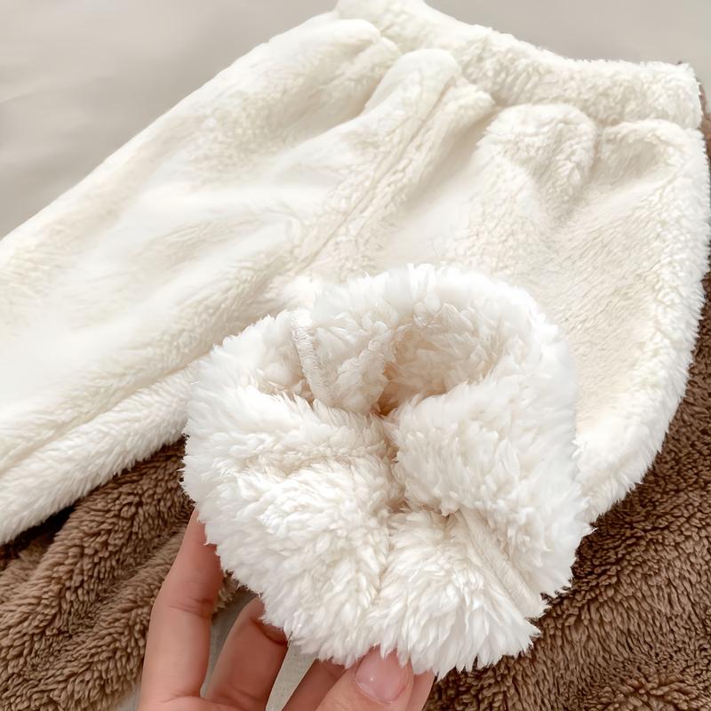 SB07 Set Đồ Lông 3 Món Áo Quần Và Mũ, Thiêu Hình Gấu Cho Bé Trai, Bé Gái 8-18Kg 6