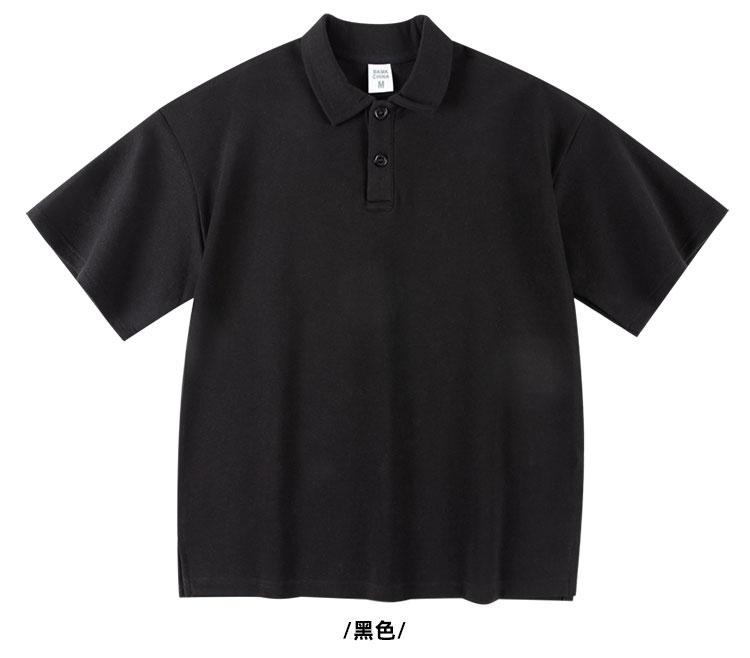 Product Introduction of Basic three colors! 290g heavy polo short-sleeved t-shirt, summer solid color loose lapel top is simple and comfortable 14