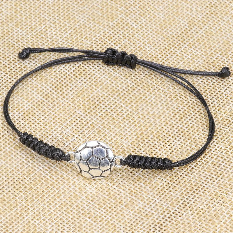 Product Introduction of Cross-Border Hot-Selling Handmade Woven Baseball Soccer Basketball Volleyball Alloy Bracelet Source Factory Wholesale 3