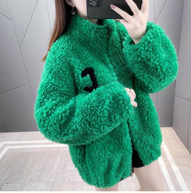 Product Introduction of Áo Khoác Lông Cừu San Hô, Dày, Mùa Đông Của Phụ Nữ, Nhung Hai Mặt, Áo Len Cao Cổ Giữ Nhiệt, Áo Cardigan, Dây Kéo, Ngoại Cỡ, Lông Cừu, Dành Cho Phụ Nữ 8