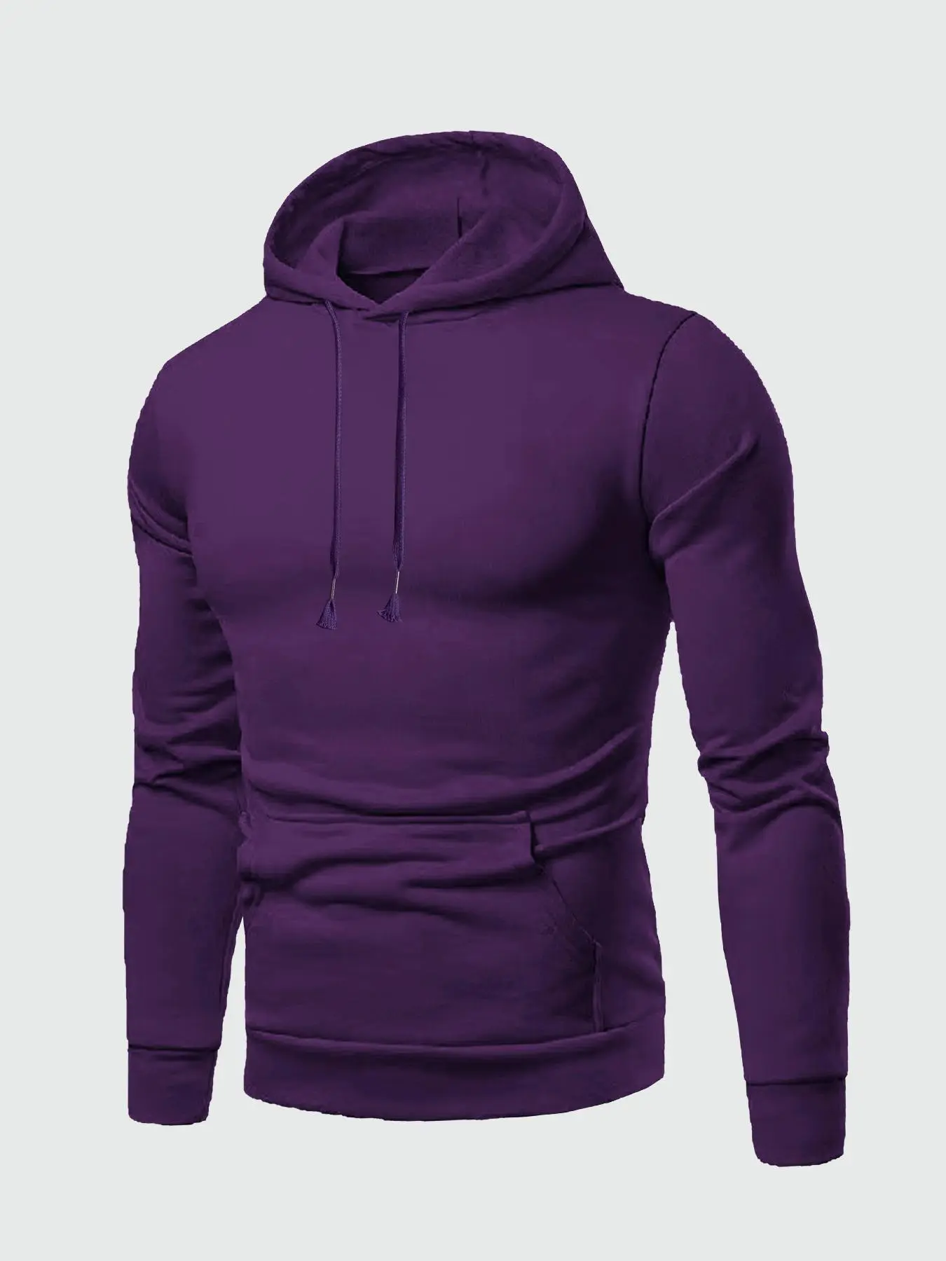 Essentials Hoodie Unisex Men's Fashion Plain Pocket Drawstring Hoodie, Regular Fit Basic Casual Solid Color Long Sleeve Hooded Pullover for Spring & Fall, Men's Top for Daily Wear