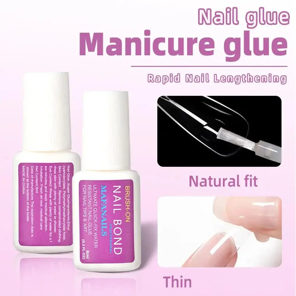 8ml Transparent Nail Adhesive Glue Quick-Dry Nail Extension Mani Tools Design Function