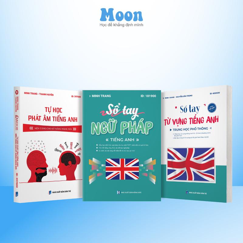 Combo sổ tay học phát âm ngữ pháp từ vựng Tiếng anh Moonbook