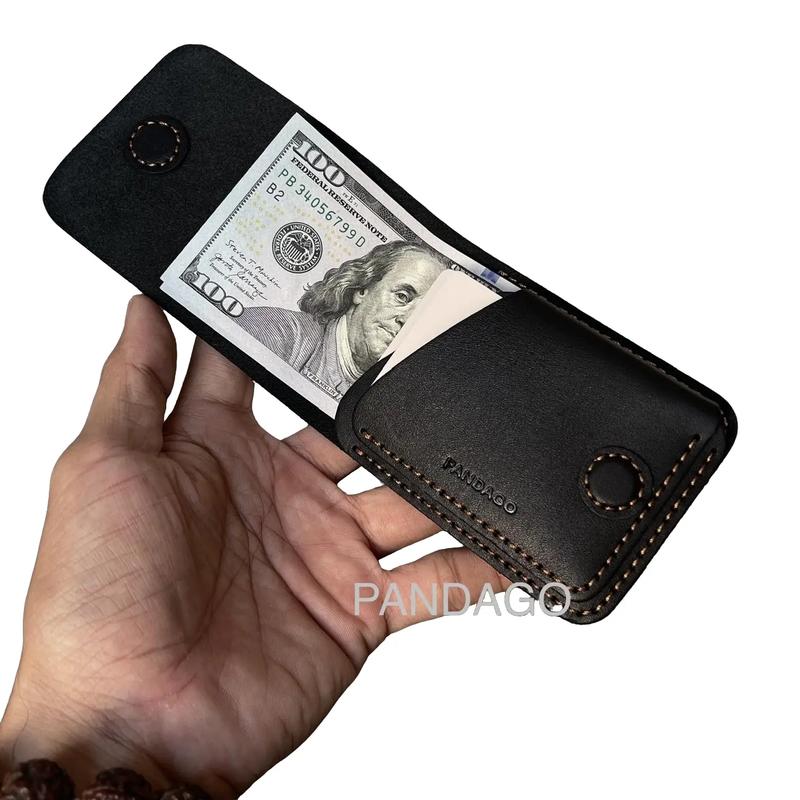 Ví Da Nam Tối Giản Mini 03, Ví Tiền Thủ Công Da Bò Thật, Nhỏ Mà Chất - Pandago