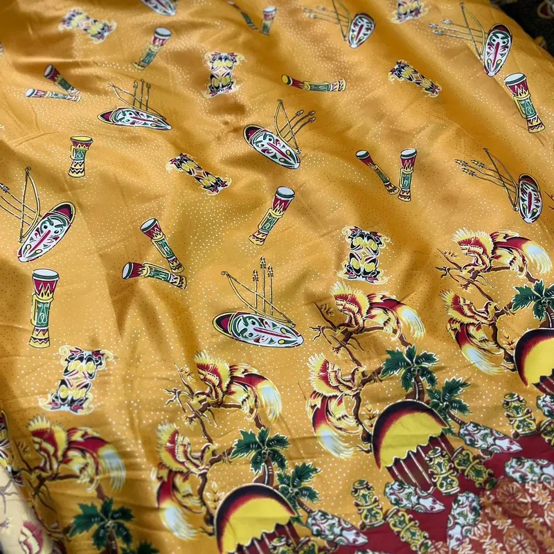 (Part X) Kain Batik khas Papua mewah Foil Gold Pria Wanita (lb120) Harga per meter cck Gamis Kebaya atasan hem couple dll 3