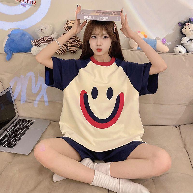 Đồ Ngủ Mùa Hè Cho Nữ, ngắn Tay, Quần Đùi, Ngoại Cỡ, Dáng Rộng Vừa Vặn, Thích Hợp Mặc Hàng Ngày, Bộ Đồ Mặc Nhà, Hàng Mới Về Năm 2025, Bán Chạy Tại Cửa Hàng 0