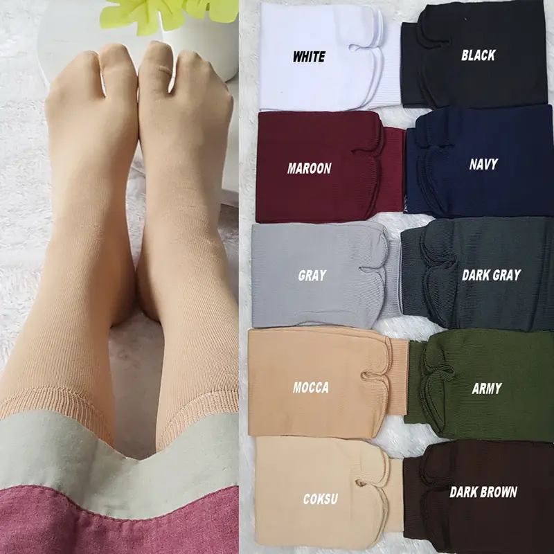 Kaos Kaki Muslimah Jempol Polos Dewasa Panjang 0