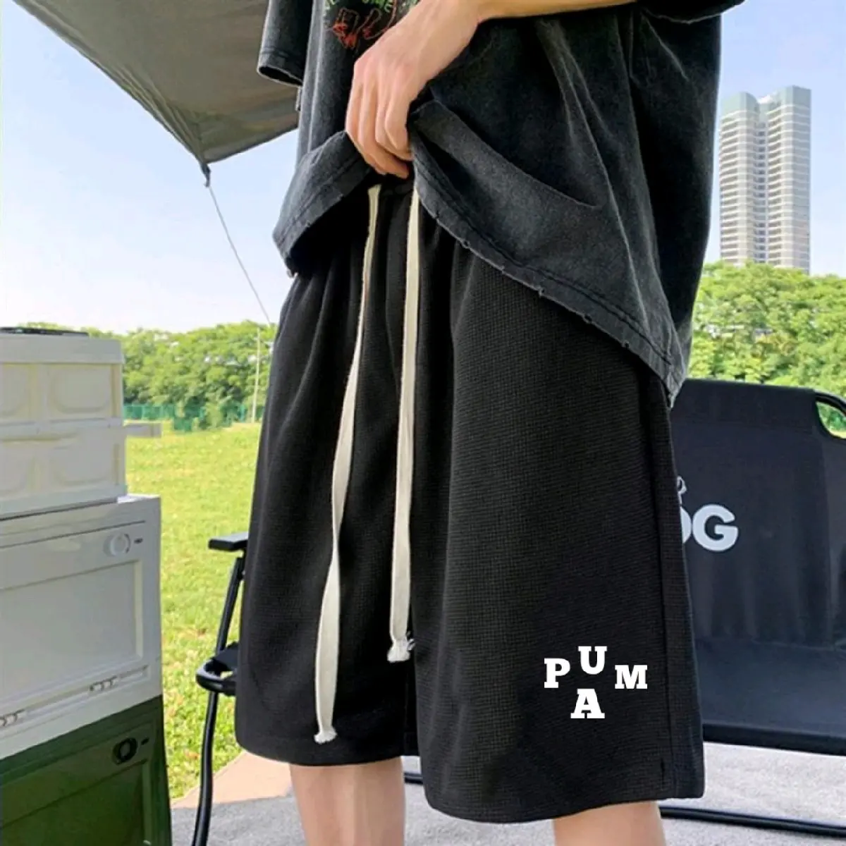 Quần short nam thun cào mịn mát cá tính Menswear Cotton