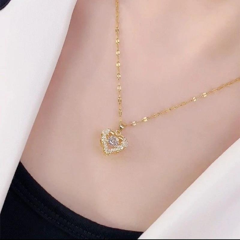 Product Introduction of [มาใหม่] สร้อยคอเหล็กไททาเนียมไม่ซีดจาง หัวใจอัจฉริยะใหม่ อินเทรนด์ สง่างาม ป่า ราคาไม่แพง ของขวัญสุดหรู 7