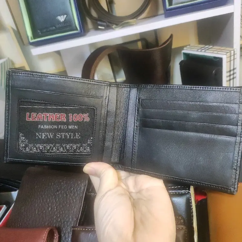 VÍ NAM TRƠN DA BÒ NAPPA CAO CẤP HAI MÀU DÁNG NGANG trust wallet Không rửa Retro Wallets 4