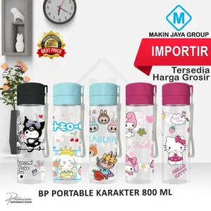 BP Portable Botol Minum 800ml | - LABUBU Sanrio Kuromi Capybara Stitch | BPA Free Bening PORTABLE