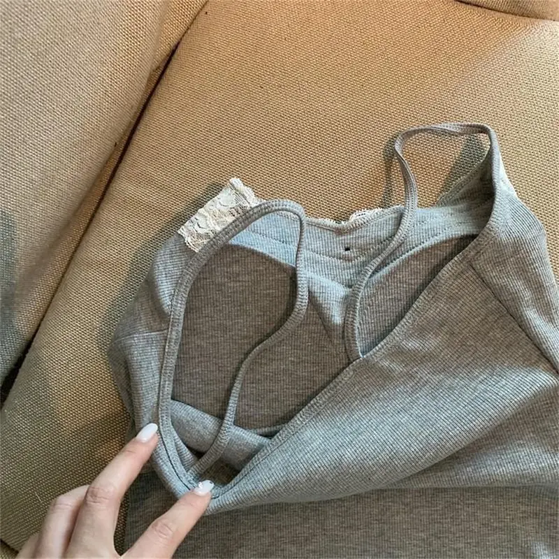 Áo Yếm Có Đệm, Dành Cho Nữ, Với Nơ Ren Chắp Vá, Áo Ba Lỗ Gợi Cảm Women Top Voi 4