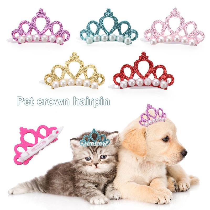 Product Introduction of Handmade NEW Headdress Puppy Accessories Cat Grooming Pet Headwear Dog Bowknot Hair Clip Bow-tie Hairpin Crown Shape 17