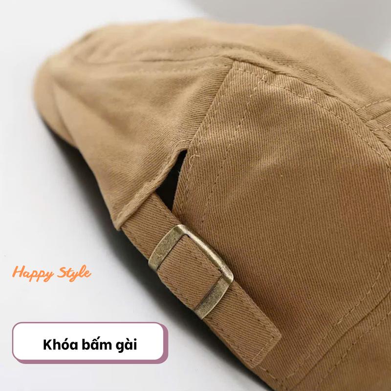 Product Introduction of Mũ Beret Kaki Trơn Nón Mỏ Vịt Thêu Chất Vải Cotton Form Mềm Phong Cách Cổ Điển Cho Nam Nữ - N243 1