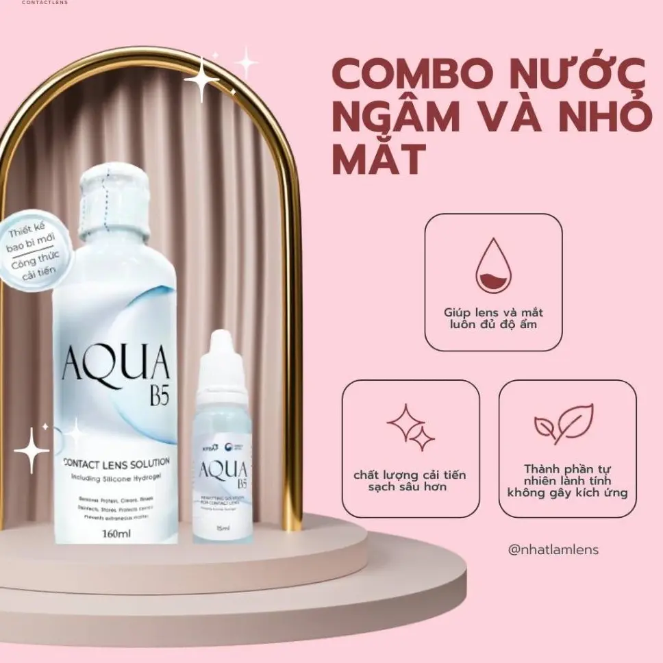 Combo Nước Ngâm Lens và Nhỏ Mắt Chất diệt khuẩn Diệt vi trùng Đa năng