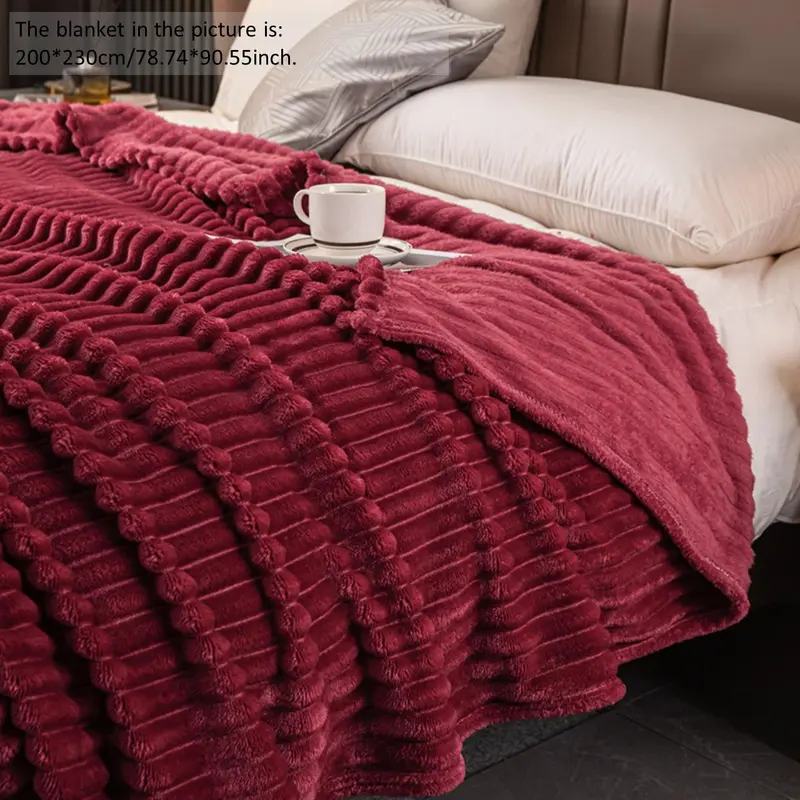 Solid Color Blanket, 1 Count 260GSM Soft Comfortable Skin-friendly Warm Throw, Bedroom Refresh Decor for Bed Sofa Home Dormitory 7