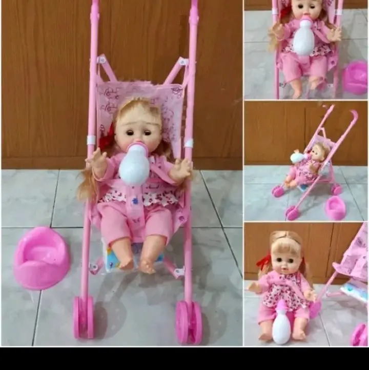boneka nangis+stroli satu paket 0