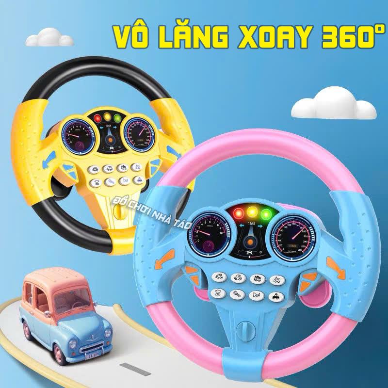  Đồ Chơi Vô lăng Xe Hơi Cho Bé Trai và Bé Gái  kèm pin sẵn chơi  Xoay 360 có âm thanh vui nhộn tiếng còi mô phòng ôtô 